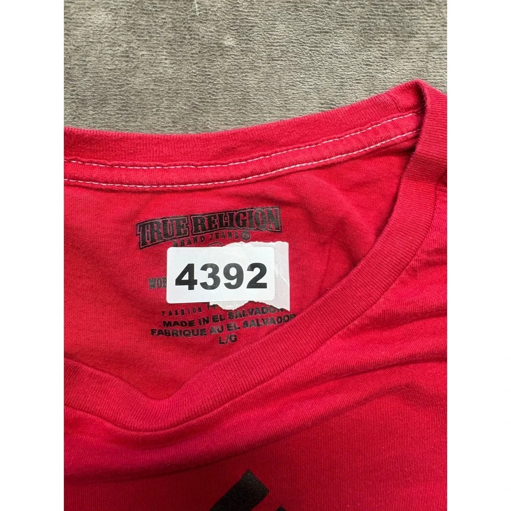 True Religion Men's Red‎ Logo Graphic T Shirt Size L